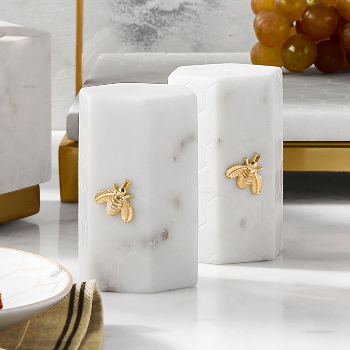 Marble Salt & Pepper Shakers (Set of 2)