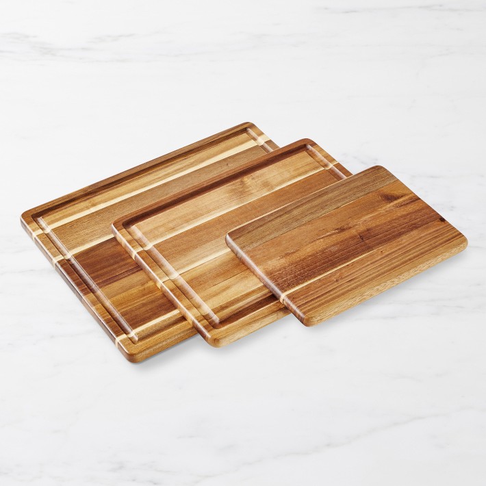 Easy-to-Clean Bamboo Wood Cutting Board with set of 6 Color-Coded