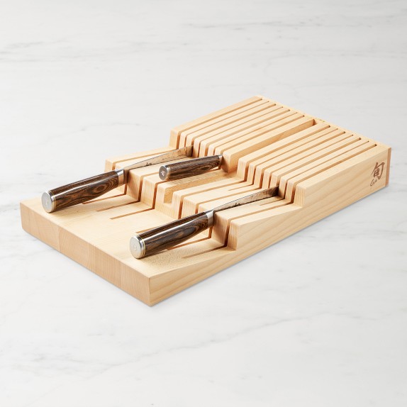 Cook N Home 11-Slot In-Drawer Bamboo Knife Storage Block Organizer