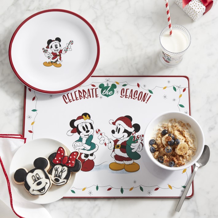 DISNEY BEST BRANDS MICKEY & MINNIE MOUSE CHRISTMAS GLASS CUTTING BOARD!  New!
