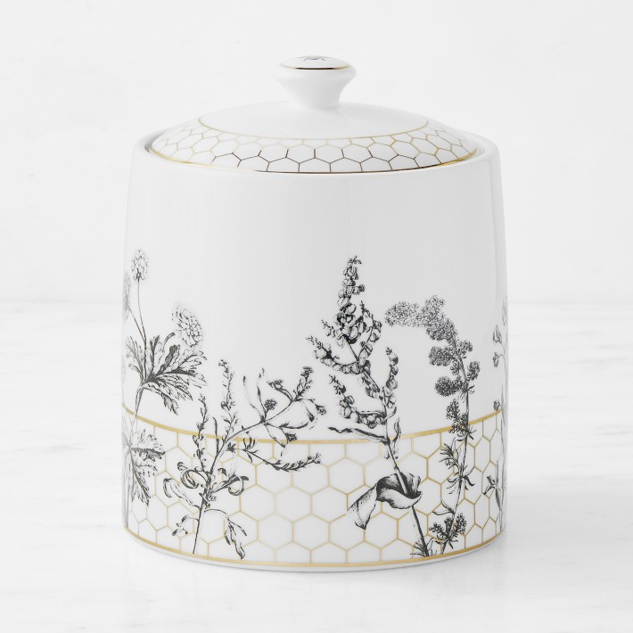 Williams Sonoma Honeycomb Porcelain Canister