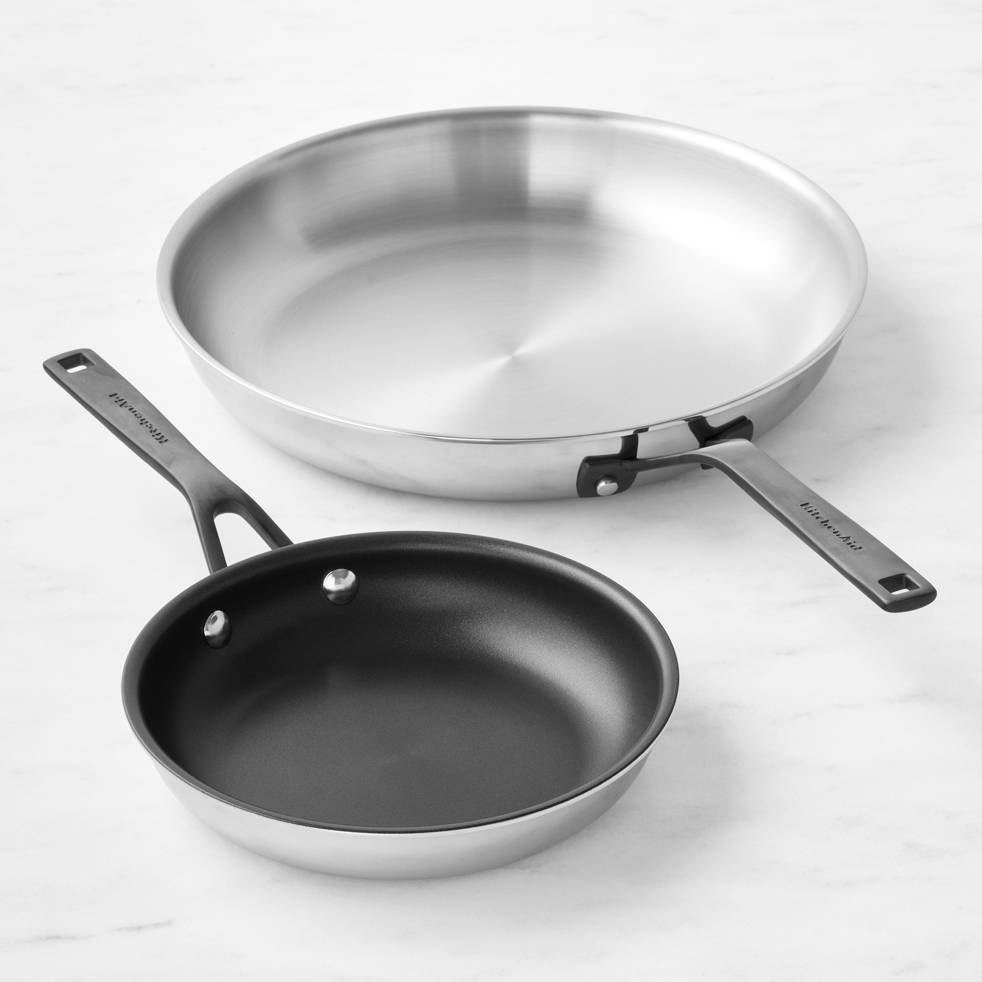 KitchenAid® 5-Ply Stainless-Steel Mixed Material Fry Pan Set, 8 1/4" & 12 1/4"