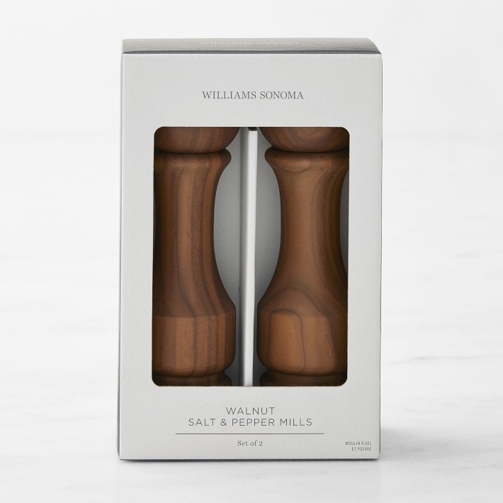 Williams Sonoma Black & White Wood Salt and Pepper Grinders