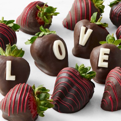 LOVE Chocolate Covered Strawberries, Set of 12 | Williams Sonoma