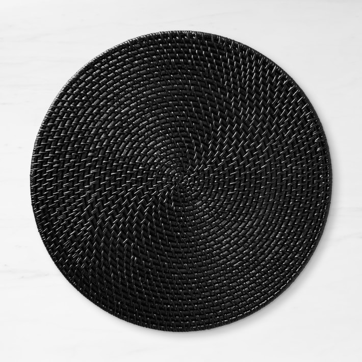 Dark Woven Hapao Round Charger Plate Williams Sonoma