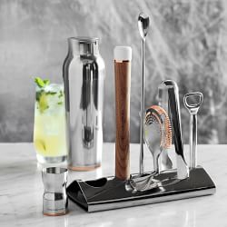 Viski Stainless Steel Bartender Set 4pcs Kit  Drink Mixers For Cocktails  Gift Essentials: Mixing Glass, Hawthorne Strainer And Barspoon, Silver :  Target