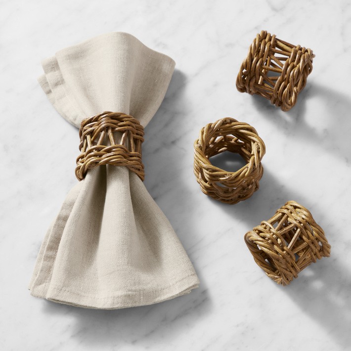 Jakarta Rattan Napkin Rings, Set of 4 Williams Sonoma
