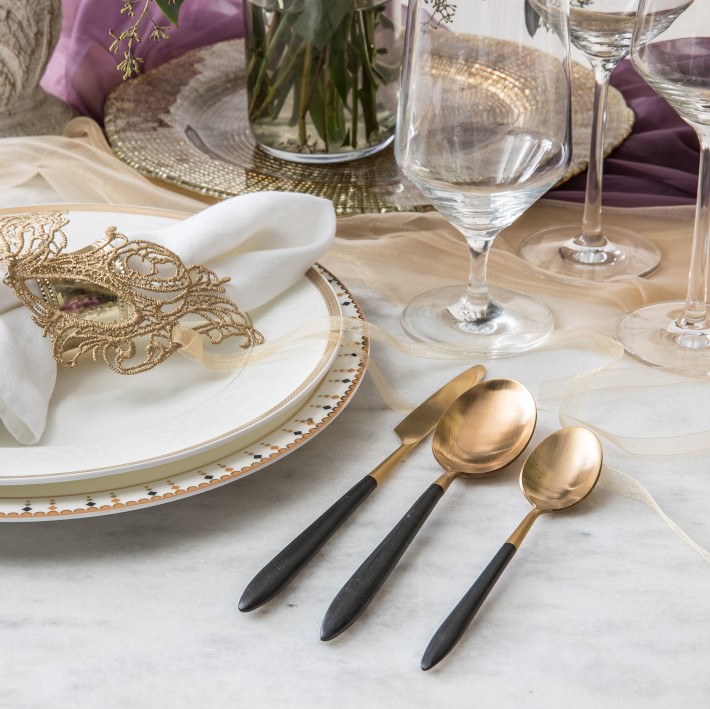 Velo Flatware Set in Brushed Gold | Parachute