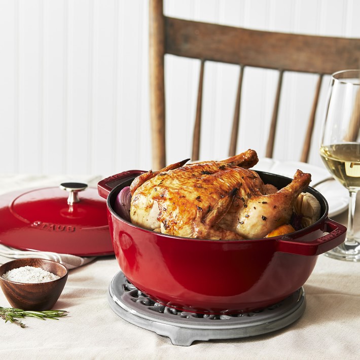 Williams Sonoma Staub Enameled Cast Iron Essential Lily Embossed French  Oven