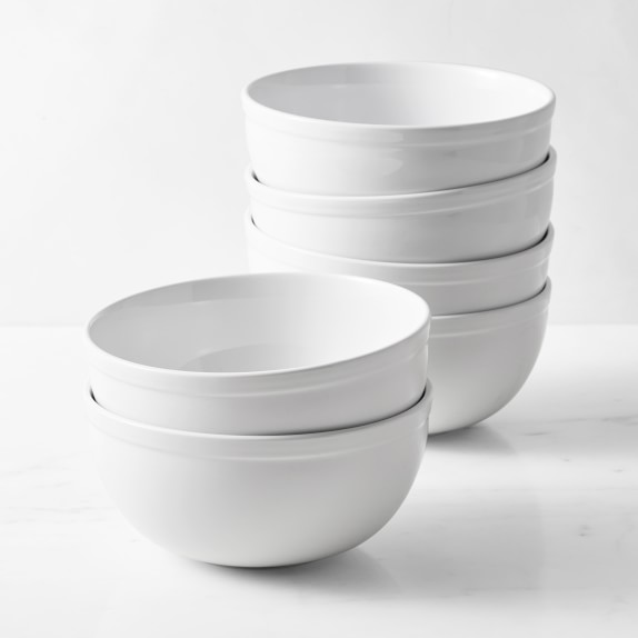 4 Williams-Sonoma BRASSERIE MAROON Soup Bowls Dark RED Japan Porcelain Set  of 4