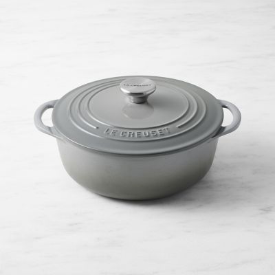 4 Quart Enamel-On-Steel Soup Pot with Glass Lid - Fade Grey
