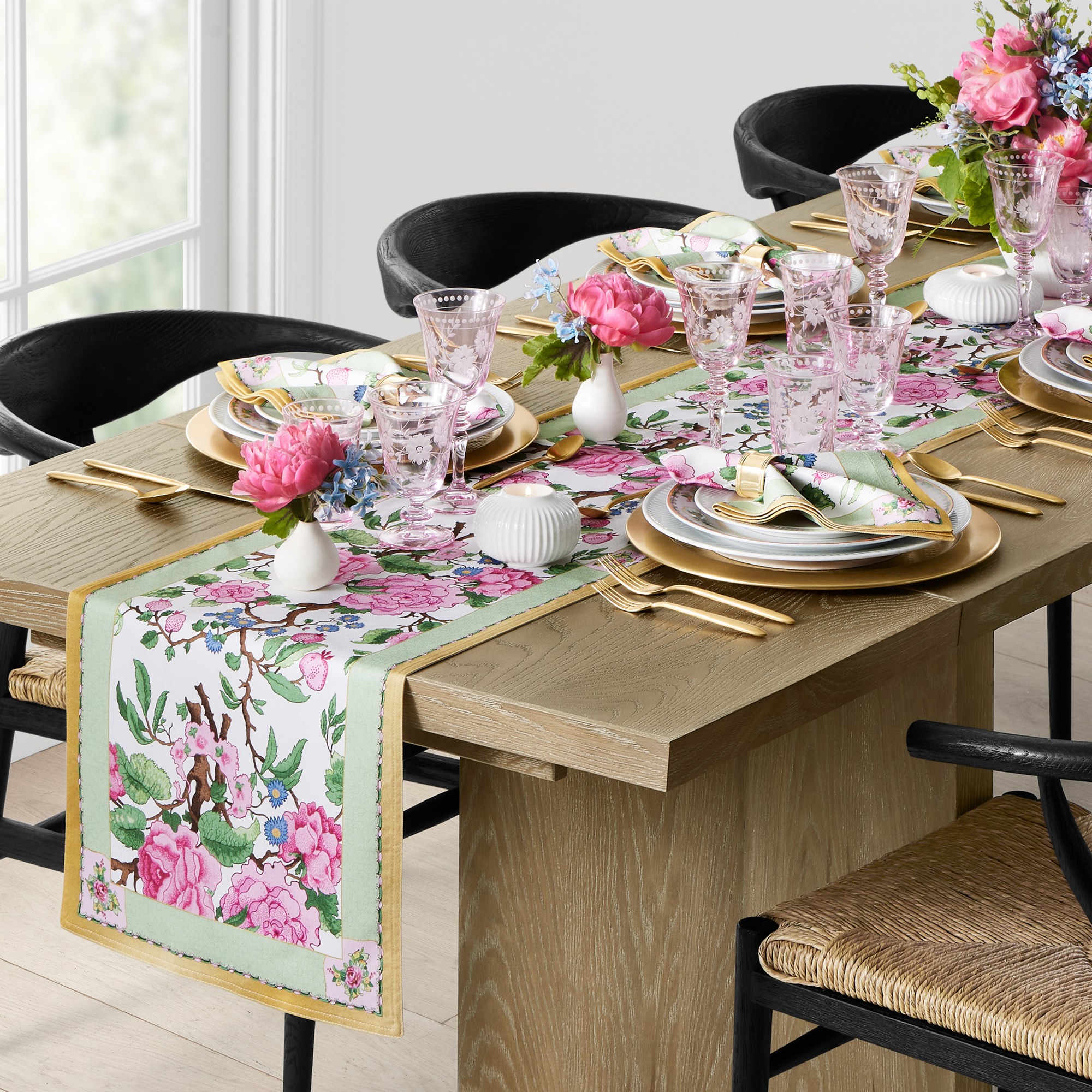 Canton Rose Floral Table Runner