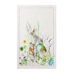 Williams Sonoma print cotton kitchen dish tea towel, Easter bunny motorcar  vintage style graphics