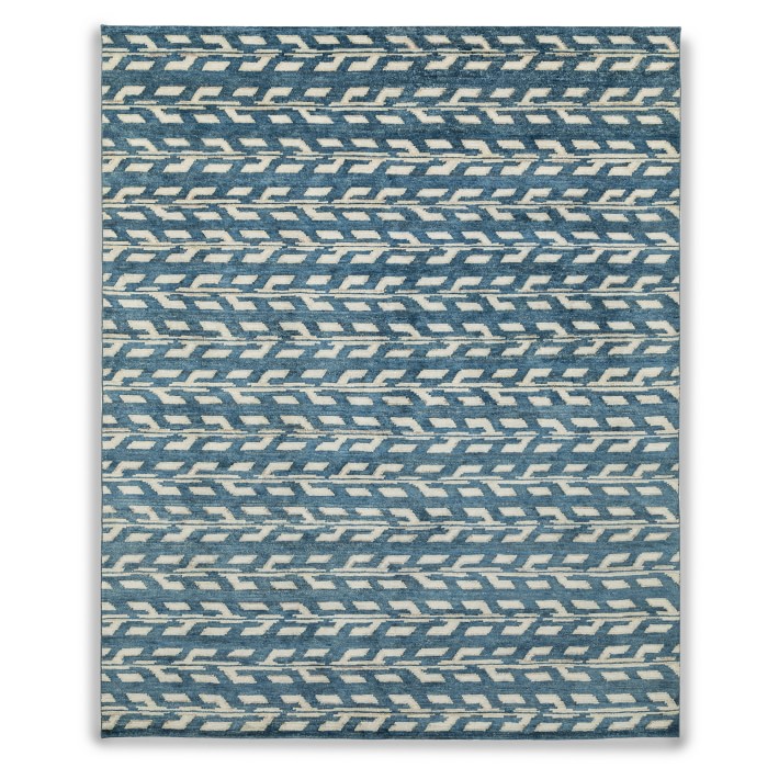 Landon Hand Knotted Rug, 6 X 9', Navy