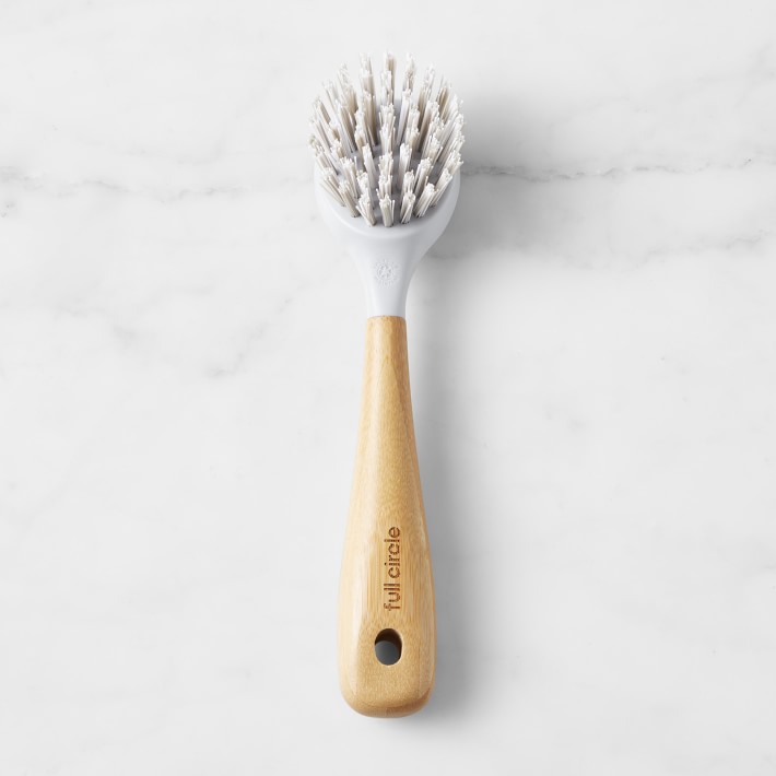  Full Circle Tenacious C Cast Iron Brush and Scraper with Bamboo  Handle – Skillet Scrubber with Tough Nylon Bristles, Grey, One Size, Gray :  Automotive