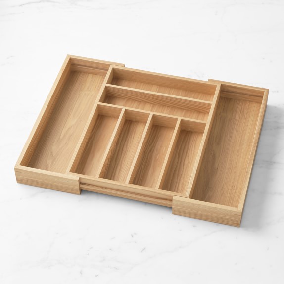 Hold Everything Expandable InDrawer Flatware Organizer, Ashwood