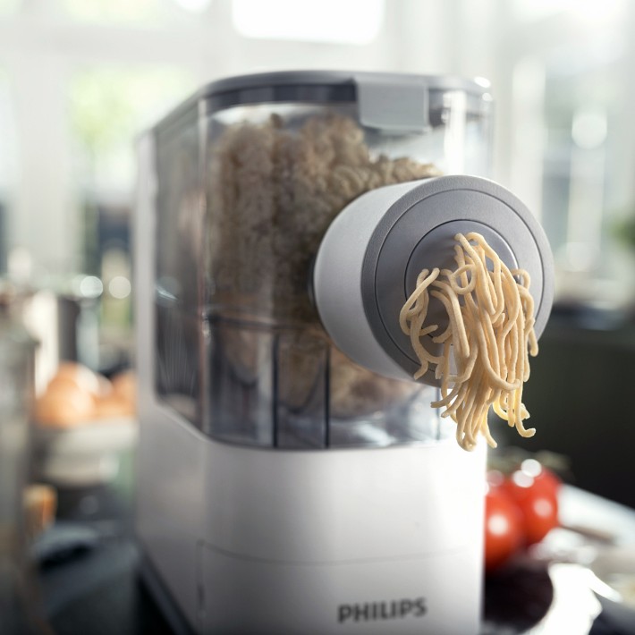 Philips Kitchen Appliances Compact Pasta and Noodle Maker, Viva Collection,  Comes with 3 Default Classic Pasta Shaping Discs, Fully Automatic, Recipe