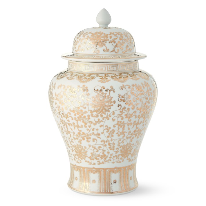 White and Gold Decorative Ginger Jar