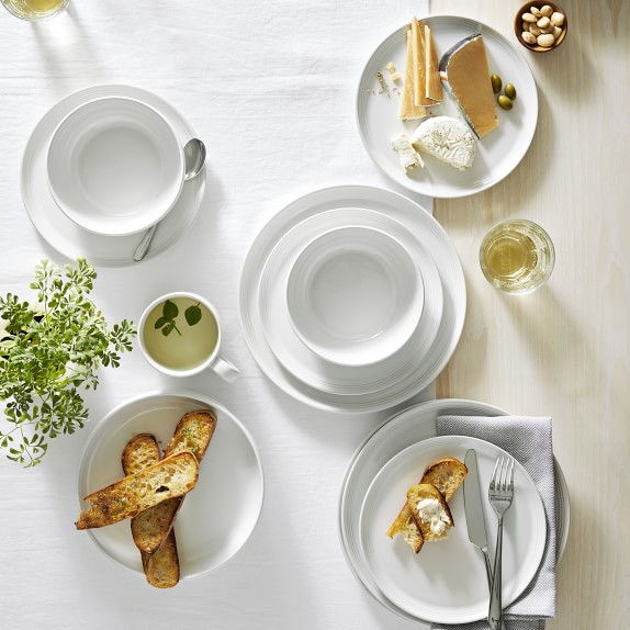 Brasserie All-White Porcelain Dinnerware Collection + Place Setting