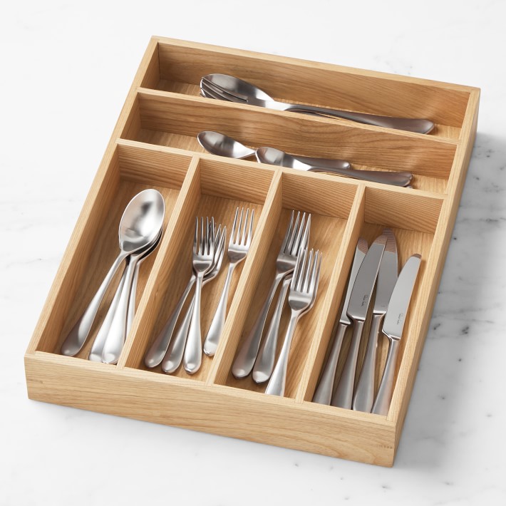 Hold Everything In-Drawer Flatware Organizer, Ashwood