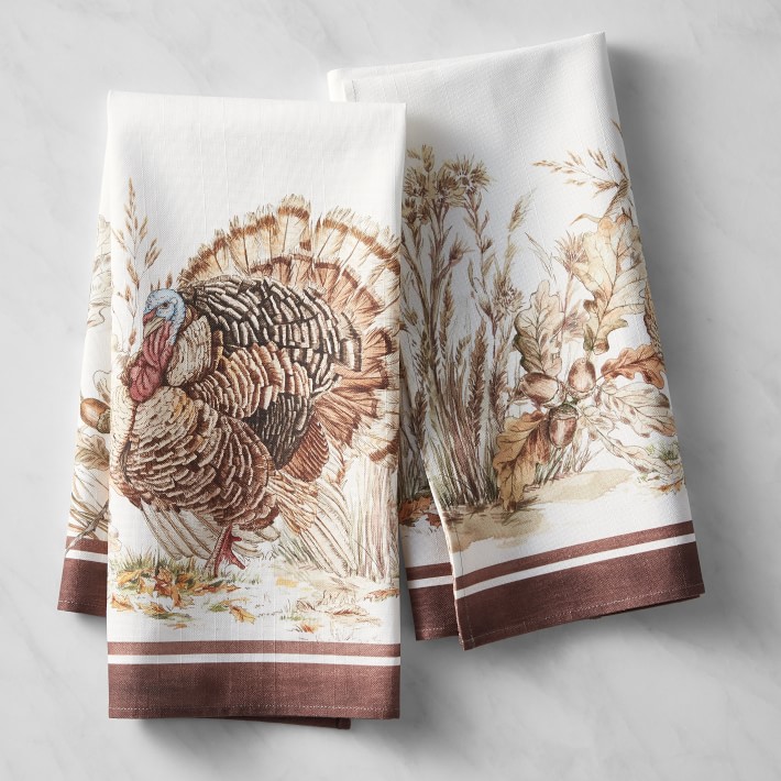 Autumn Plymouth Turkey Towels, Set of 2