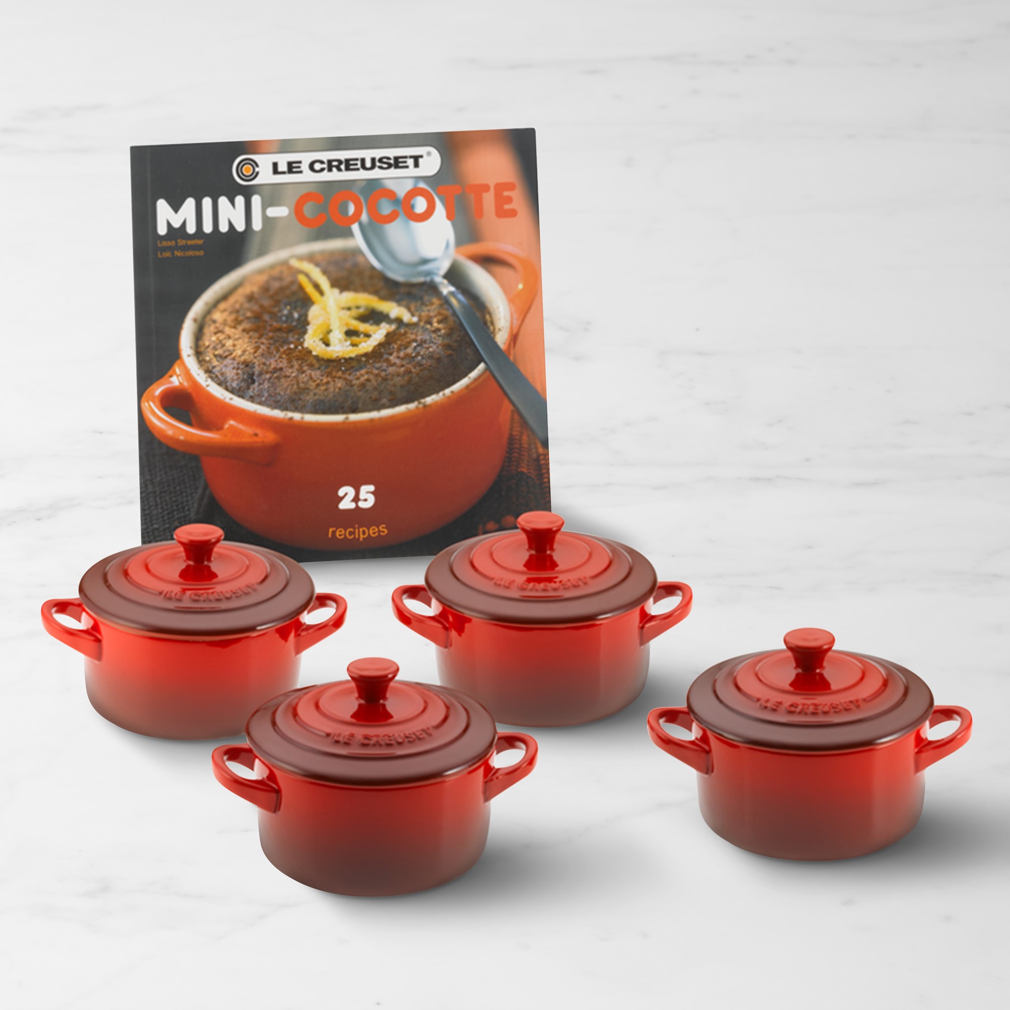 Le Creuset Stoneware Mini Cocottes with Cookbook