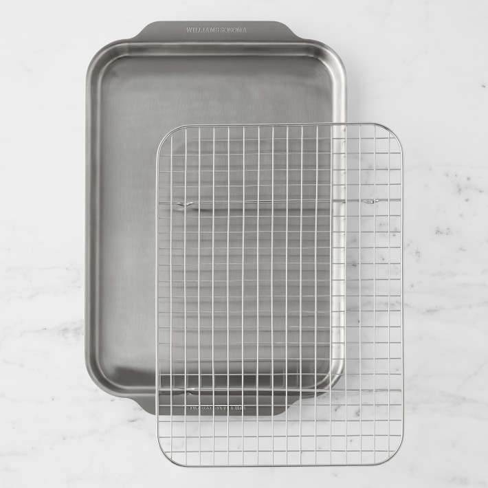 NEW Nordic Ware 3 Piece Set Aluminium Nonstick Baking Sheets Cooling Rack  Cookie