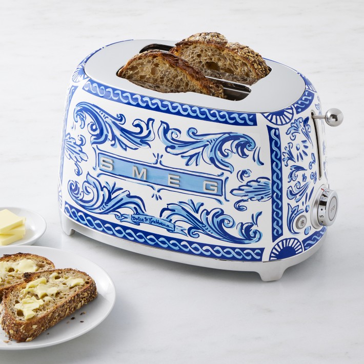 SMEG Dolce &amp; Gabbana 2-Slice Toaster, Blu Mediterraneo