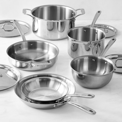 Made In Cookware - 10 Piece Stainless Steel Pot and Pan Set - 5 Ply Clad -  Includes Stainless Steel Frying Pans, Saucepans, Saucier and Stock Pot