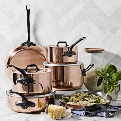 Mauviel Copper 12-Piece Cookware Set  Copper cookware set, Mauviel, Copper  kitchen accessories