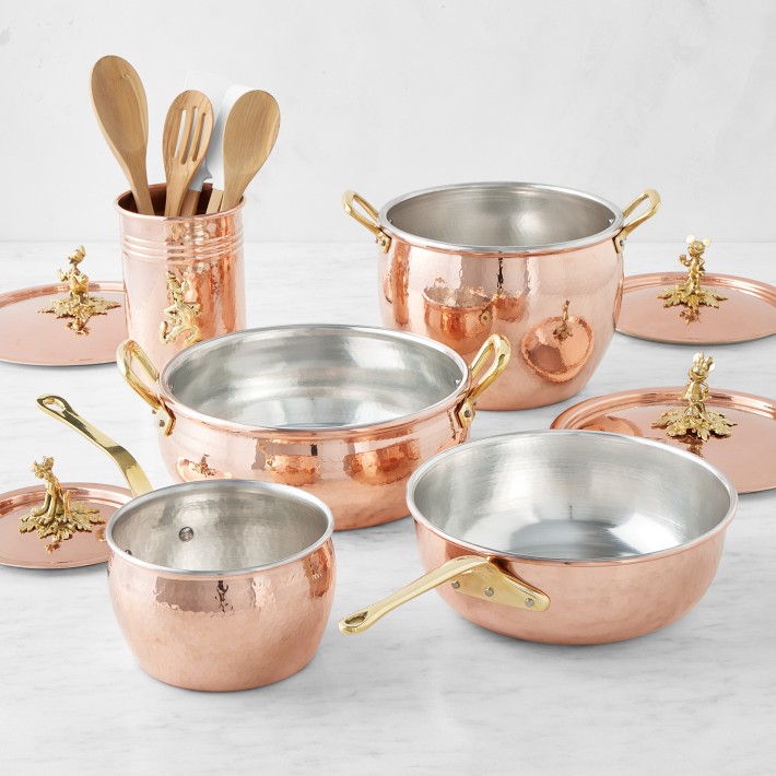 9-piece Cookware Set, Pots and Pans Set with Copper bottom