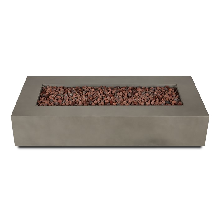 Cardona 70" Mist Grey Rectangle Propane Fire Table with Natural Gas ...