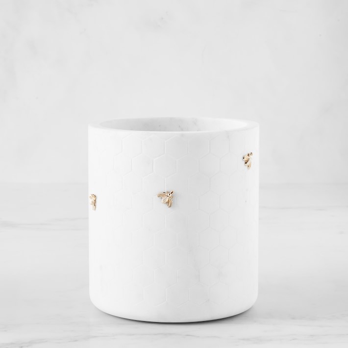 Williams Sonoma Honeycomb Marble Utensil Holder | Williams Sonoma