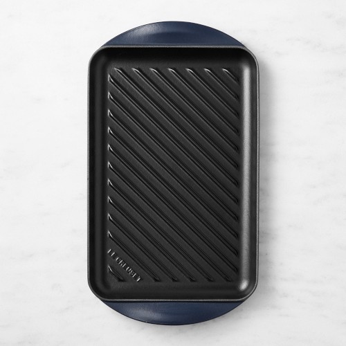 Le Creuset Enameled Cast Iron Skinny Grill, Matte Navy