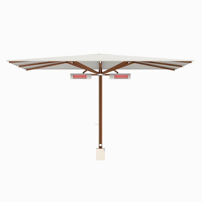 Performance Cantilever Rectangular Umbrella, Wood Finish