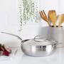 Hestan ProBond Professional Clad Stainless-Steel Essential Pan with Helper Handle, 5-Qt.