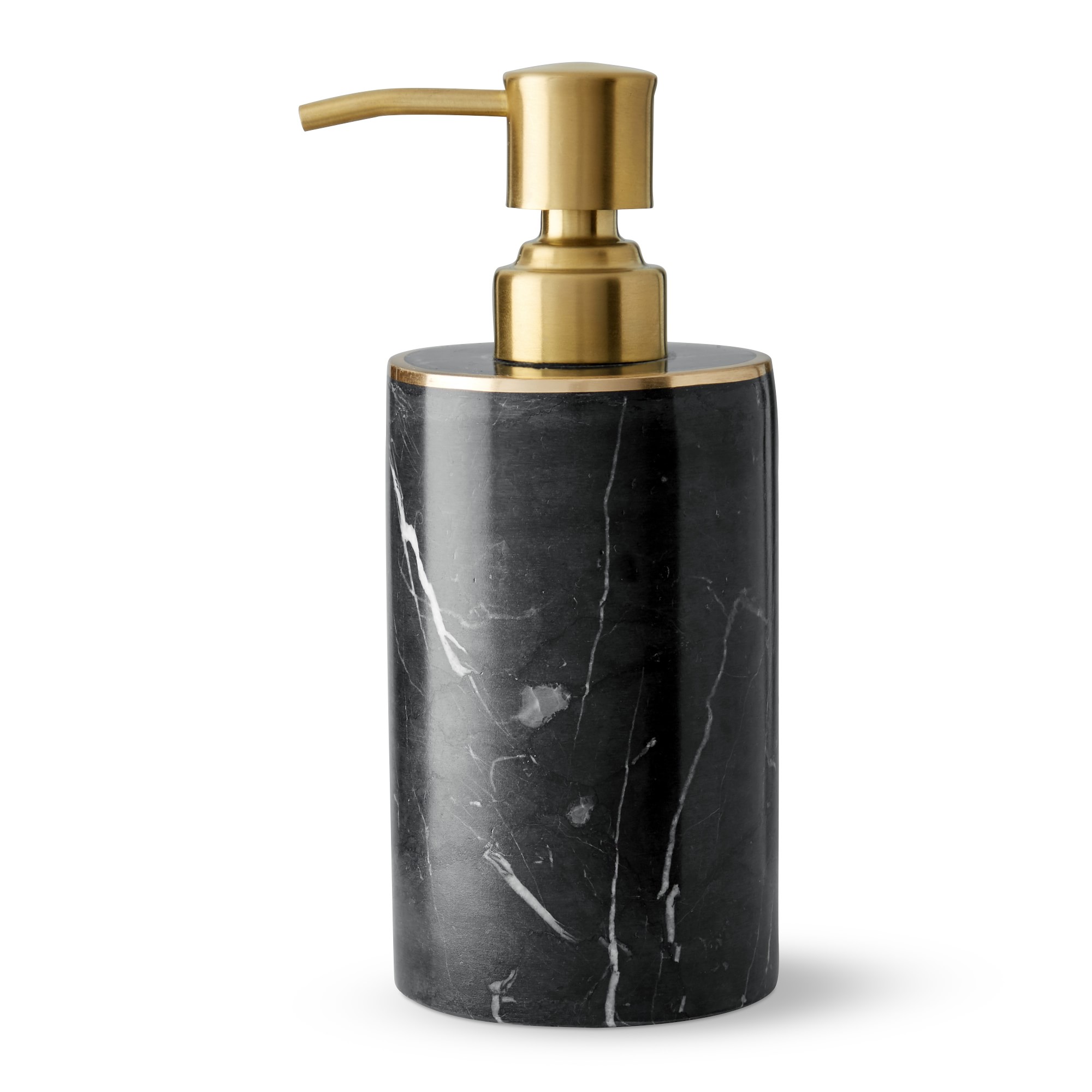 Black Marble and Brass Soap Dispenser