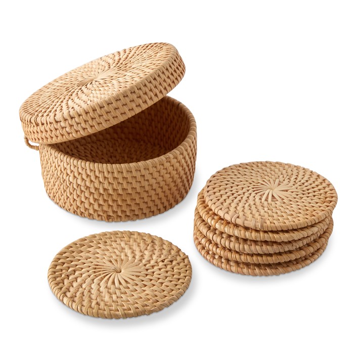 Light Woven Coasters, Set of 6 Williams Sonoma