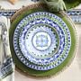 Sicily Ceramic Mixed Appetizer Plates, Set of 4, Blue &amp; Green
