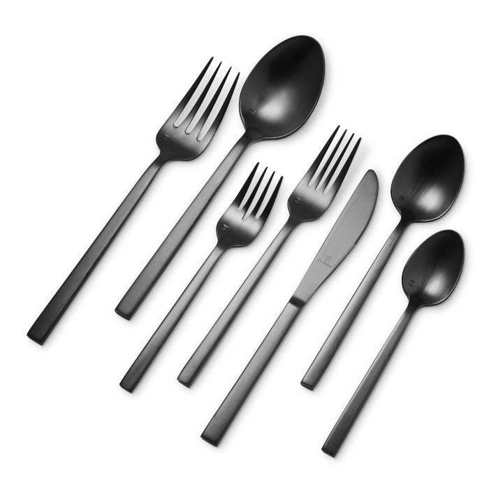 Fortessa Arezzo Brushed Black Serving Utensil Set Williams Sonoma