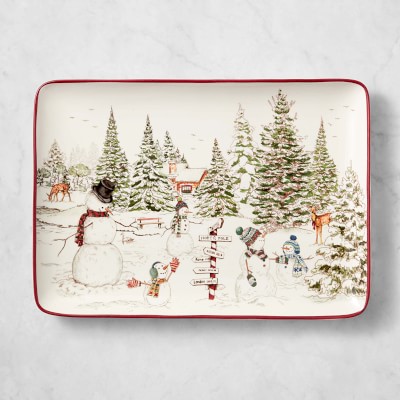 William Sonoma Snowman Cake Pan & Christmas Dec