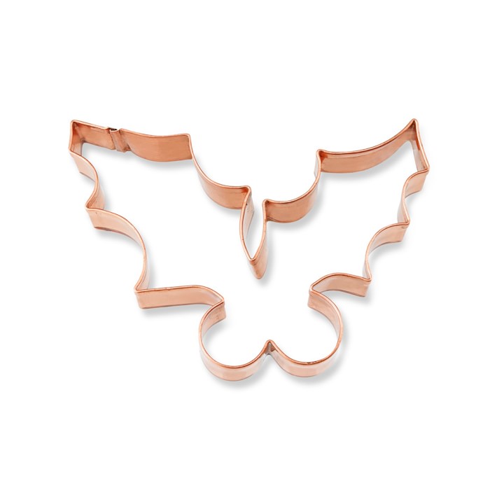 Williams Sonoma Holly Leaves Copper Cookie Cutter