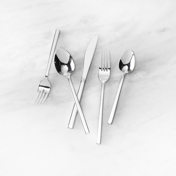 Fortessa Arezzo Brushed Silverware Sets Williams Sonoma