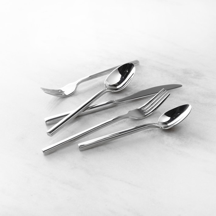 Fortessa Arezzo Brushed Silverware Sets Williams Sonoma