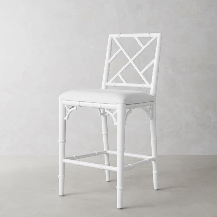 White chippendale on sale counter stool