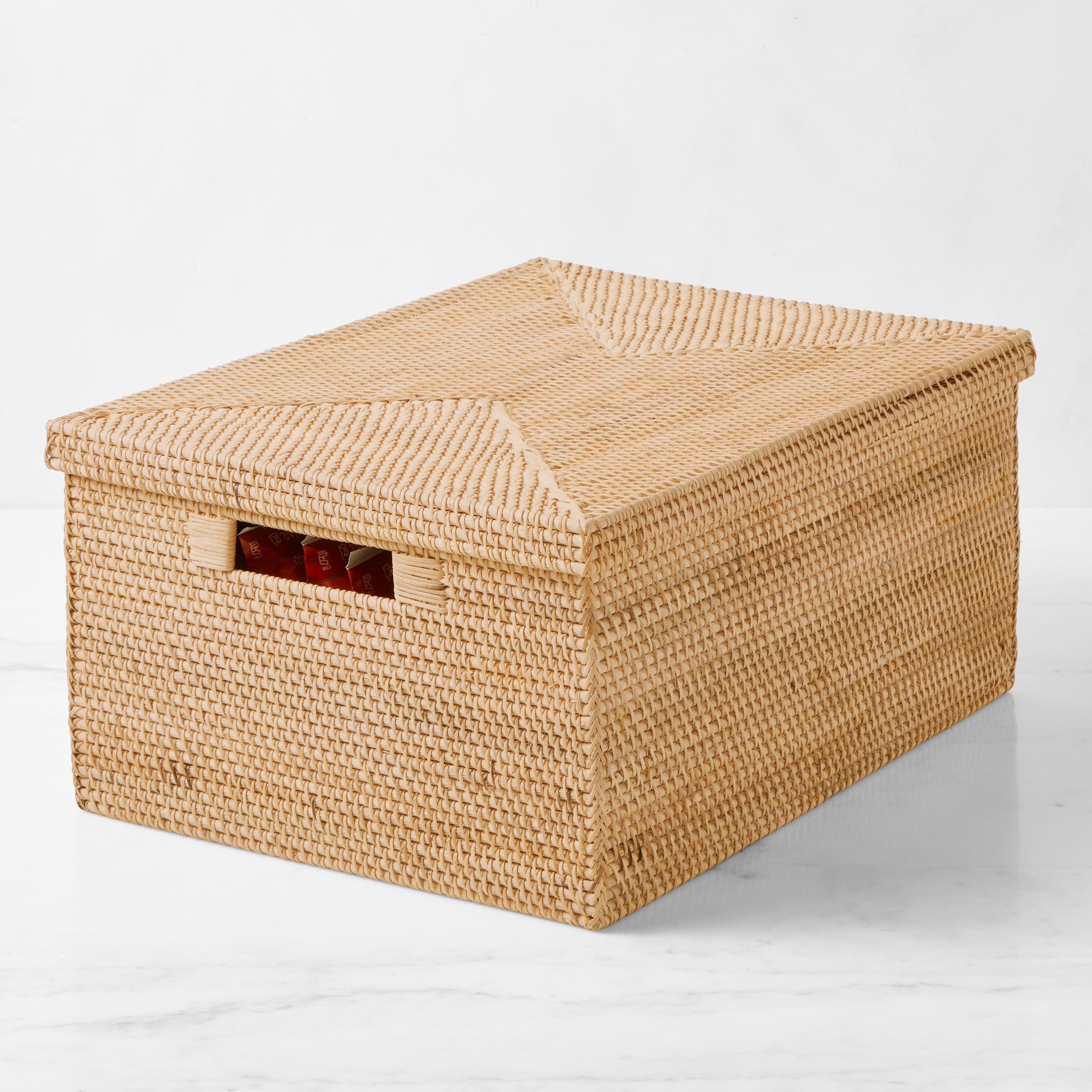 OPEN BOX: Hold Everything Rattan Lidded Baskets