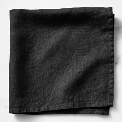 Italian Washed Linen Napkins, Set of 4, Black