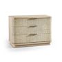 Seiche 3-Drawer Large Grass Cloth Nightstand