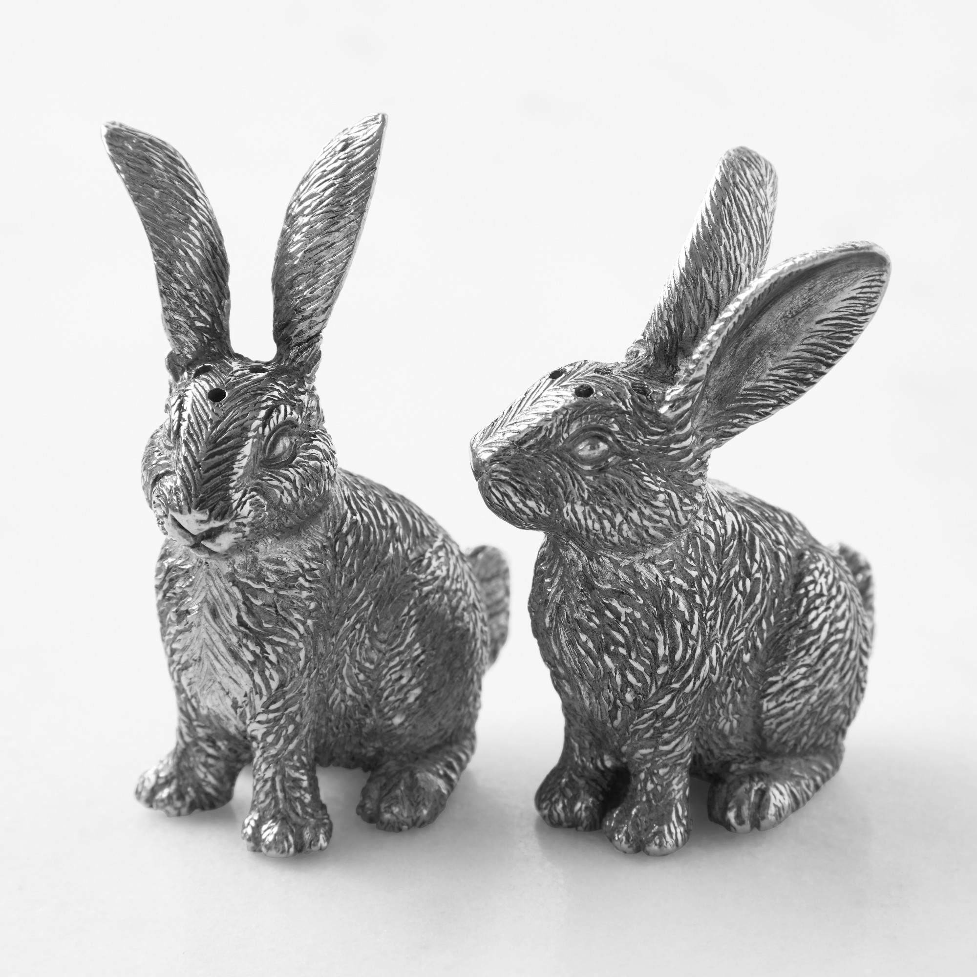 Pewter Bunny Salt and Pepper Shakers