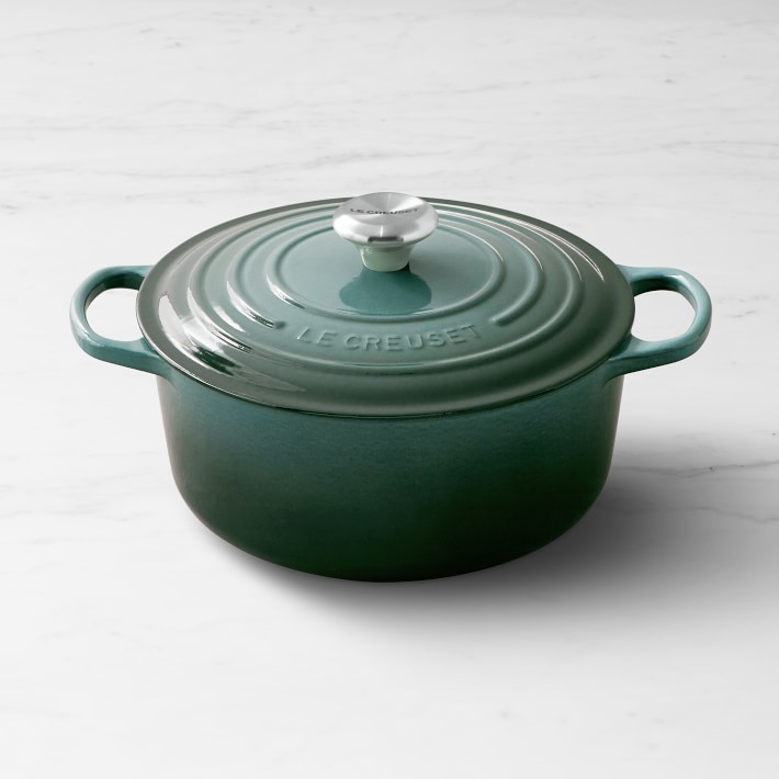 Le Creuset Signature Enameled Cast Iron Round Dutch Oven 5.5 Quart Ocean